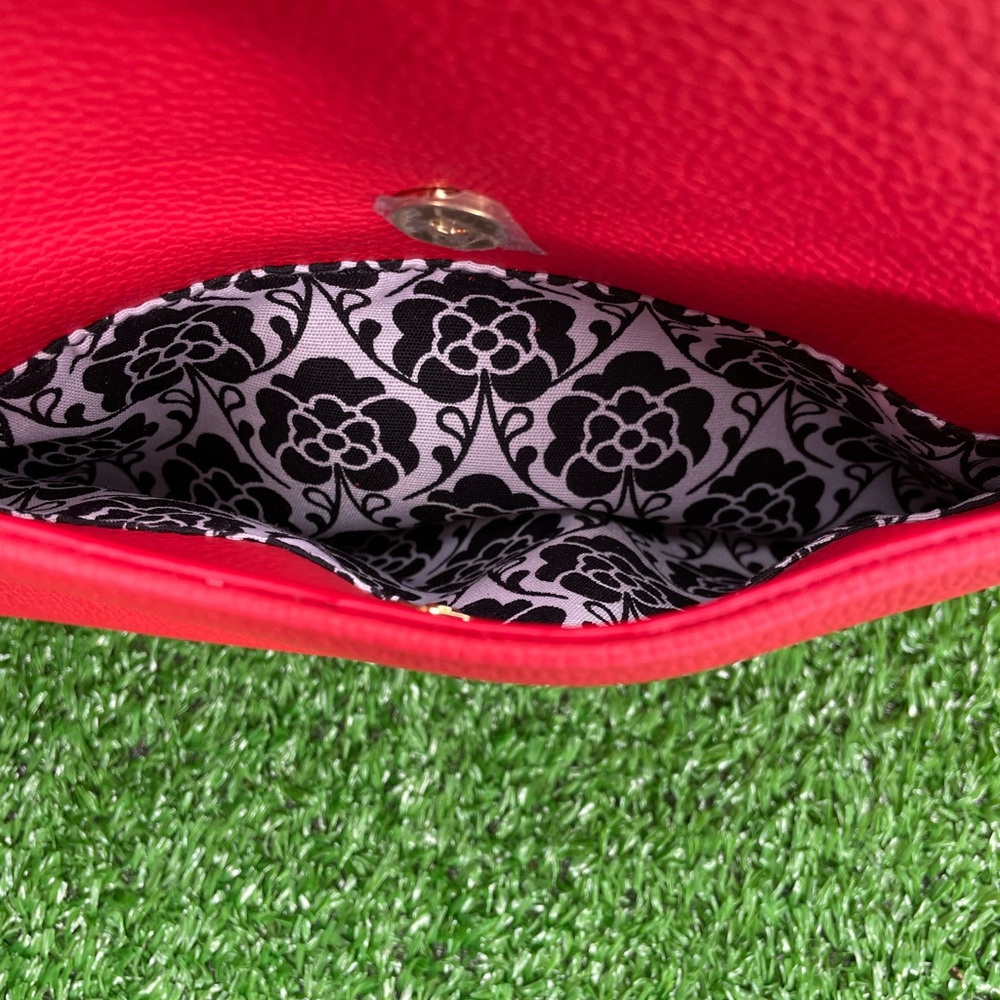 Emma Fox Red Leather Ruffle Satchel - Picture 5 of 9